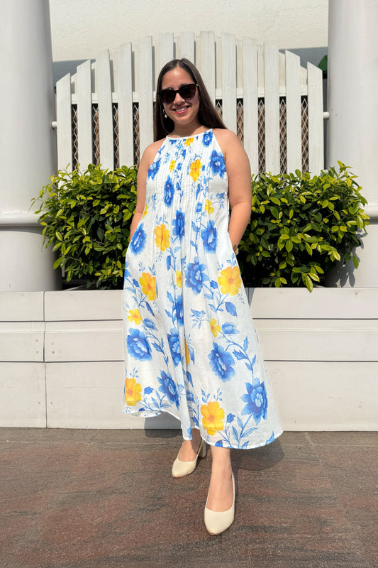 Blue Reverie Halter Neck Dress