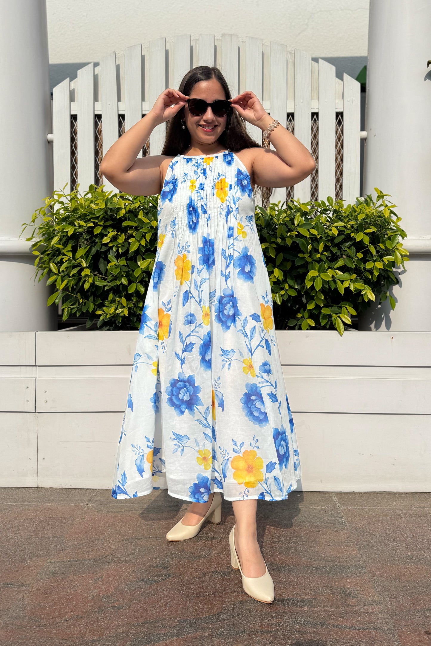 Blue Reverie Halter Neck Dress