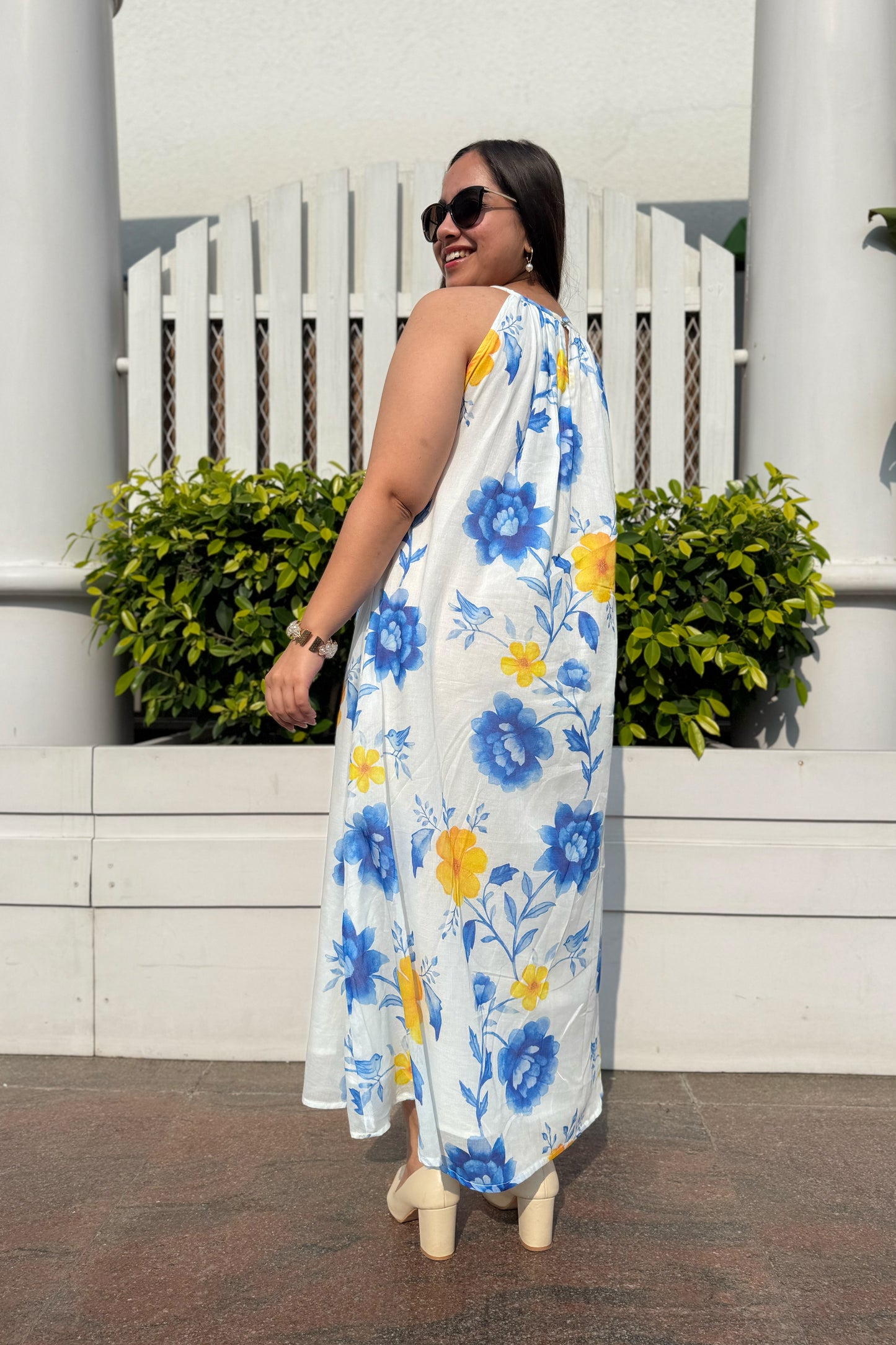 Blue Reverie Halter Neck Dress