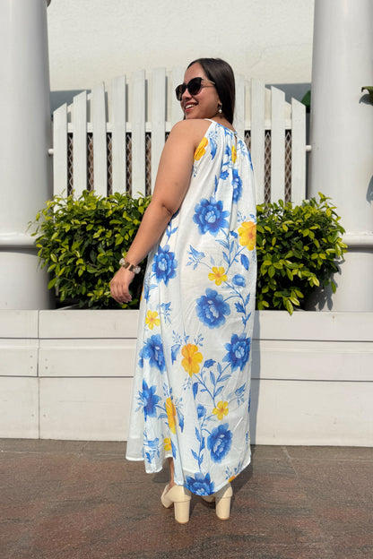 Blue Reverie Halter Neck Dress