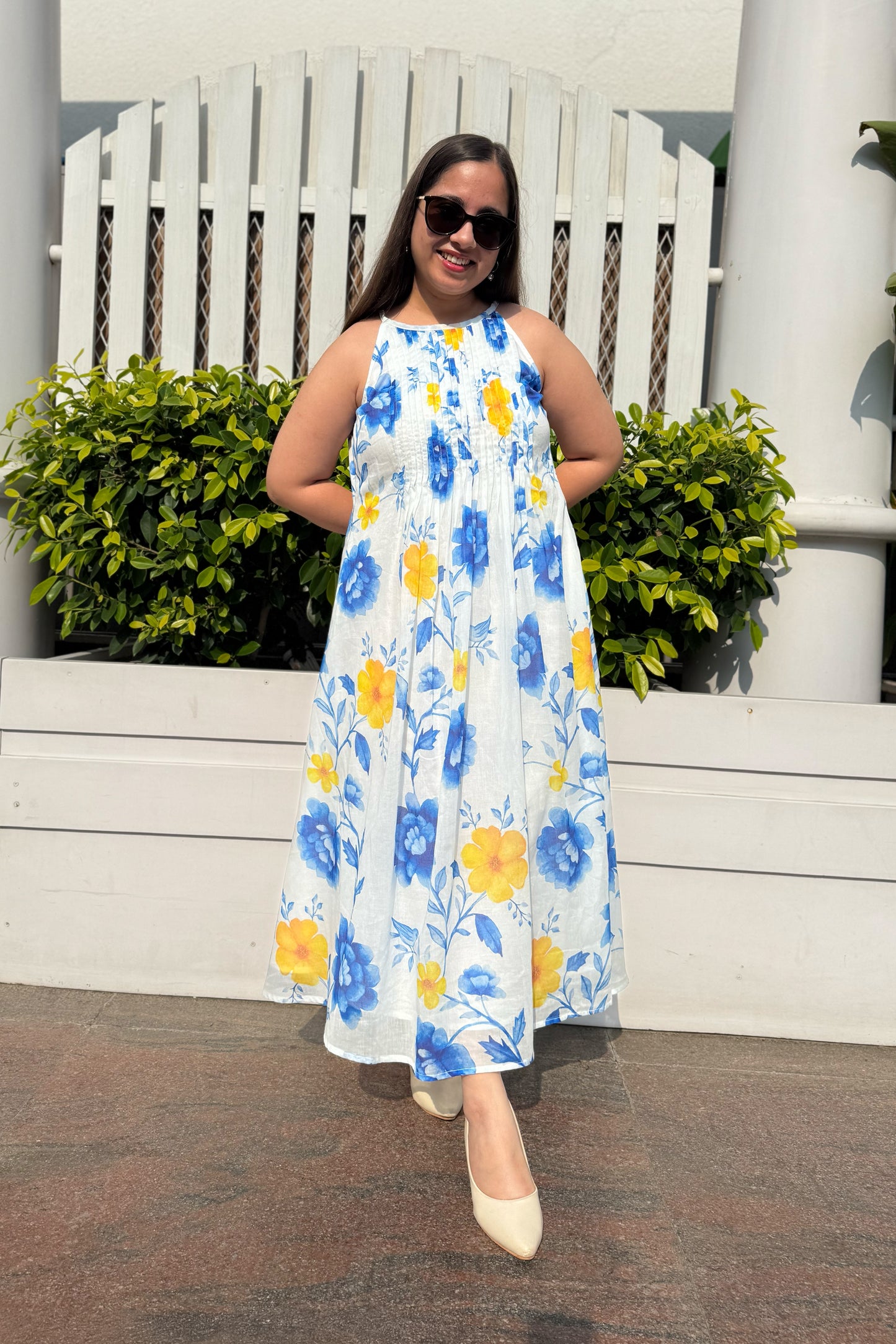 Blue Reverie Halter Neck Dress