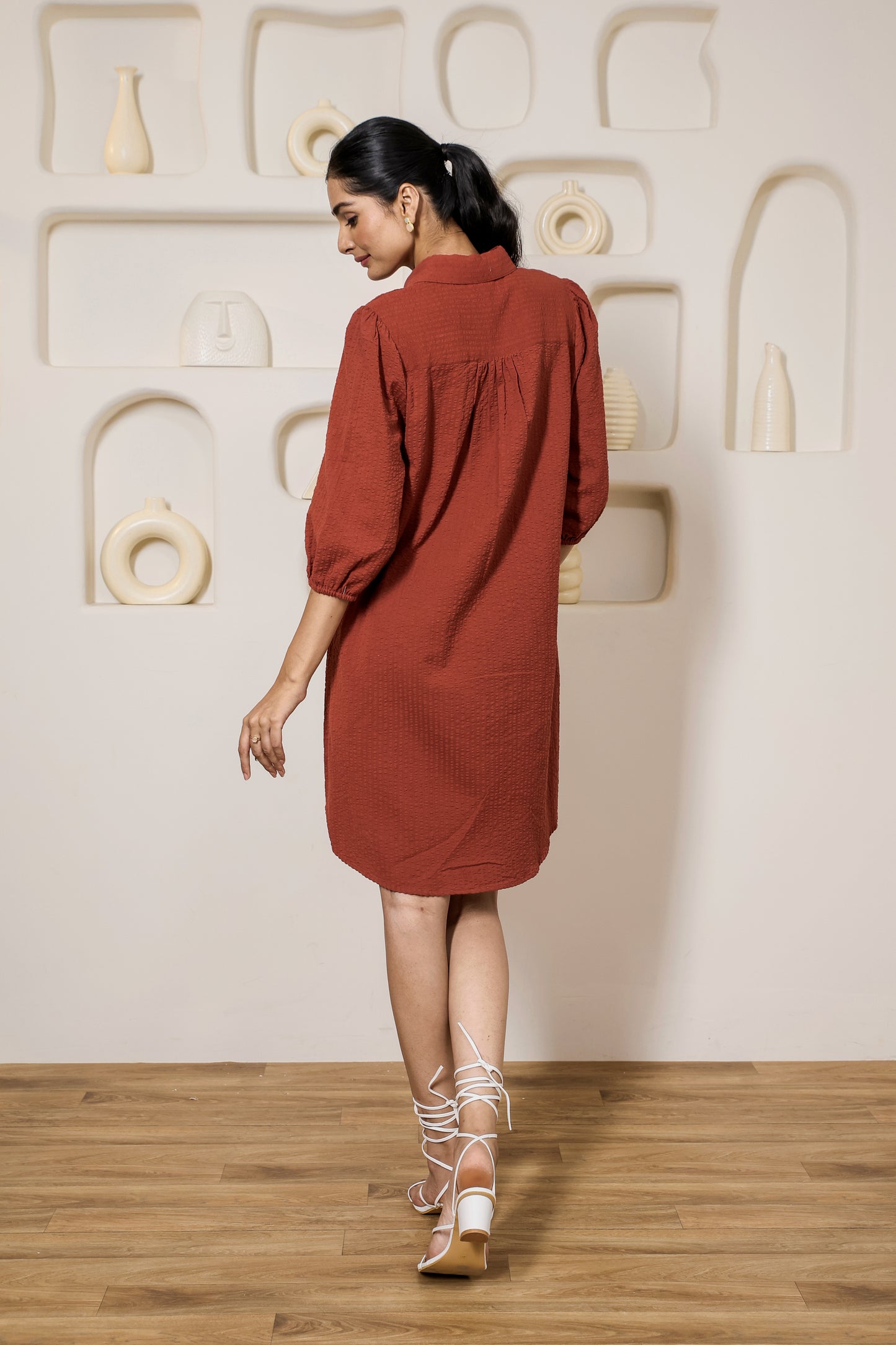 Classic Sangria Shirt dress