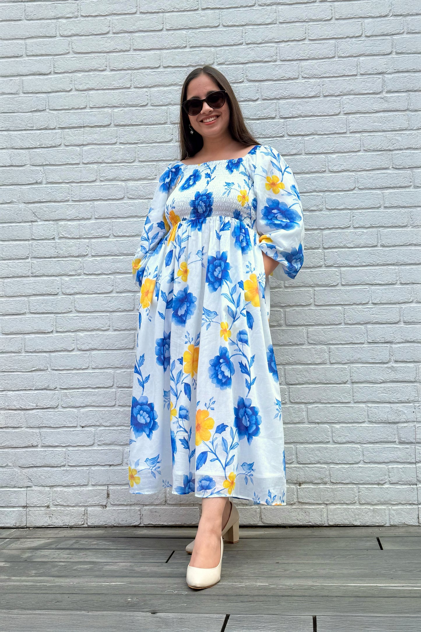 Blue Reverie Smocked Dress