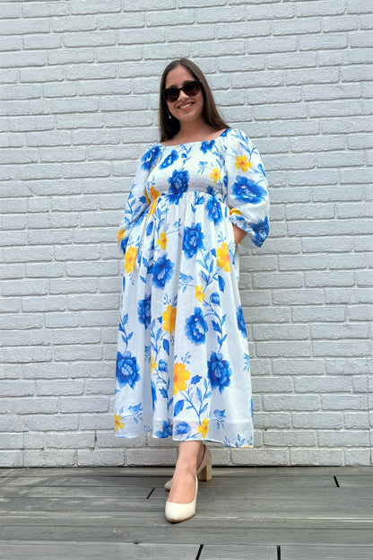 Blue Reverie Smocked Dress