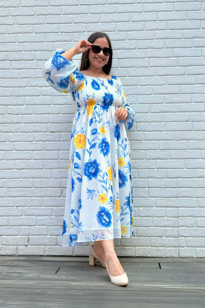 Blue Reverie Smocked Dress