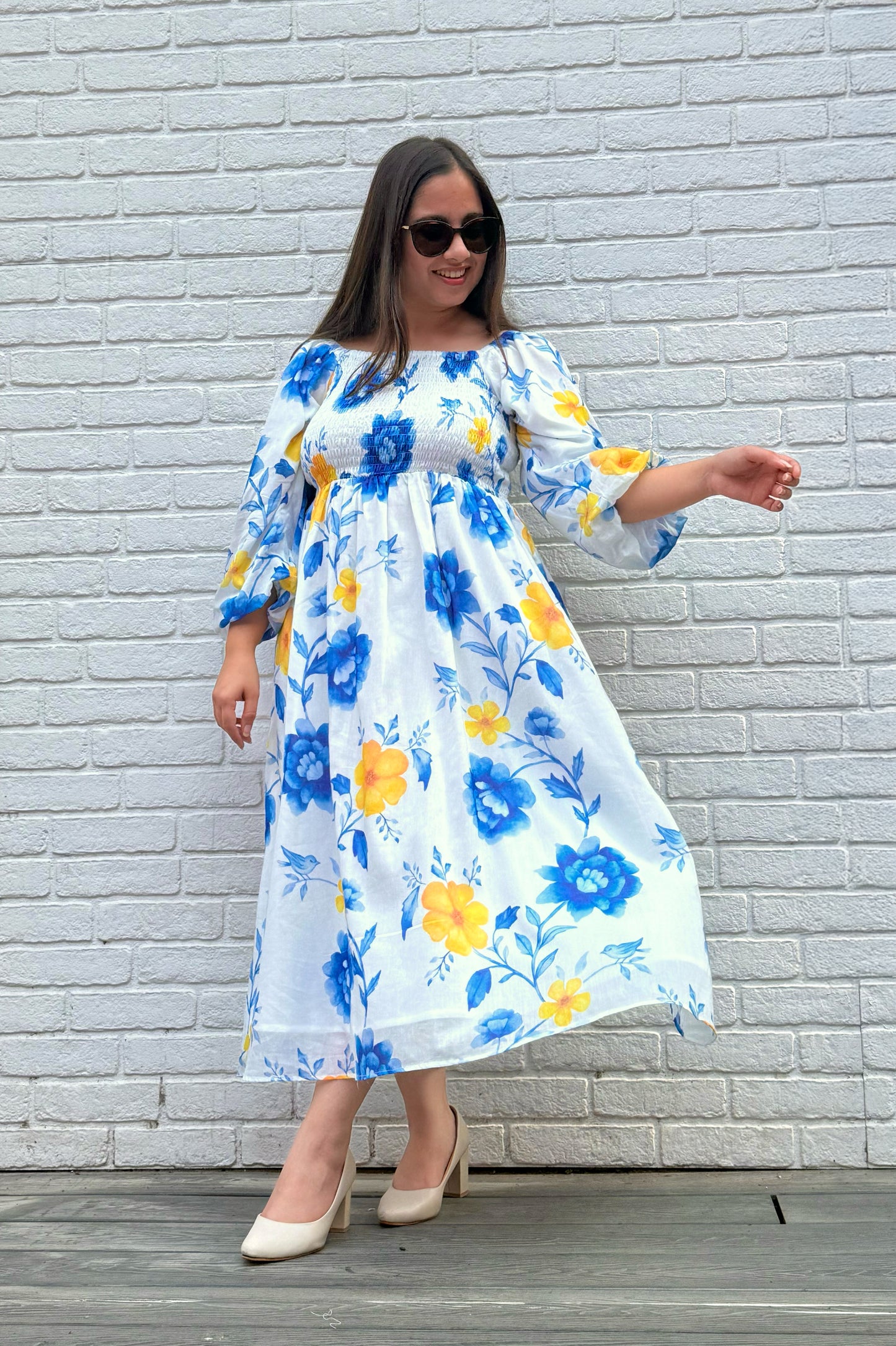 Blue Reverie Smocked Dress