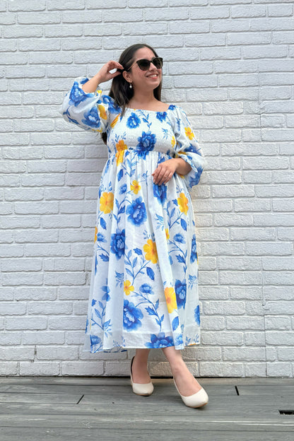Blue Reverie Smocked Dress