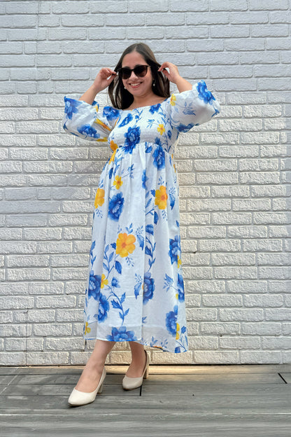 Blue Reverie Smocked Dress