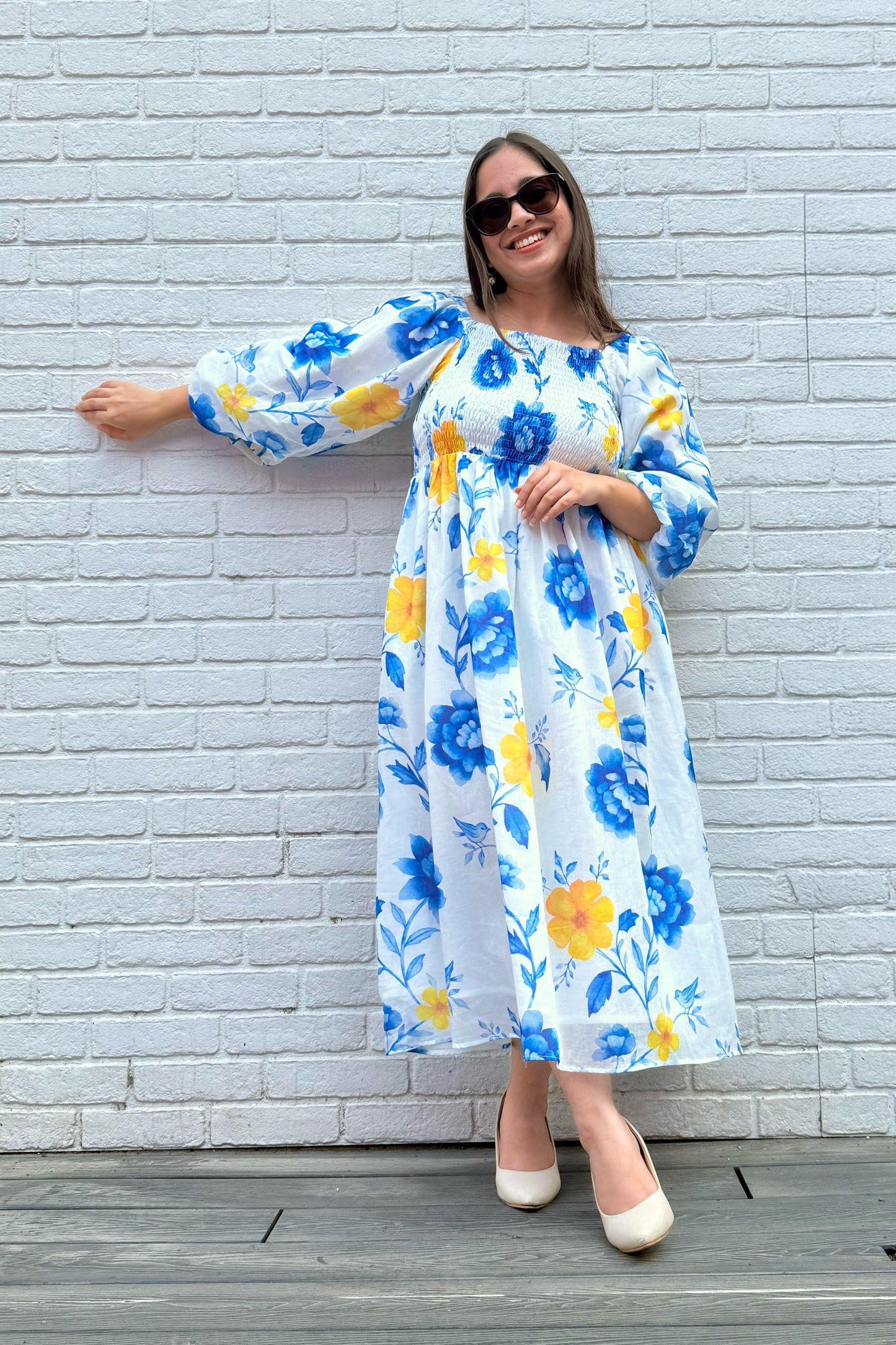 Blue Reverie Smocked Dress