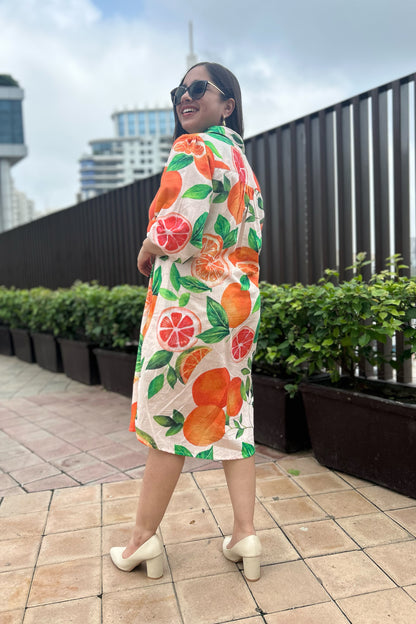 Tangerine Shirt Dress