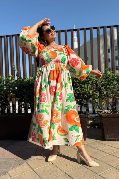Tangerine Smocked Dress
