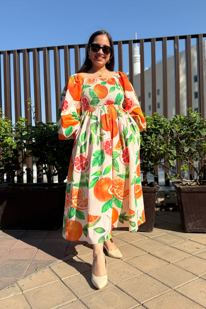 Tangerine Smocked Dress