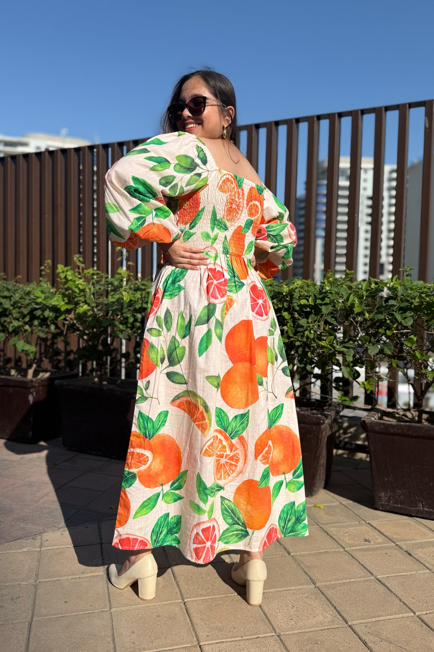 Tangerine Smocked Dress