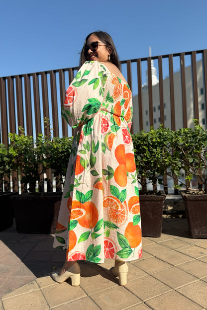 Tangerine Smocked Dress