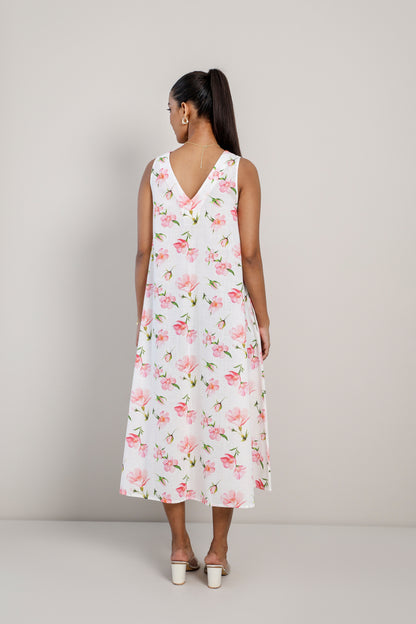 White Cherry A Line Dress