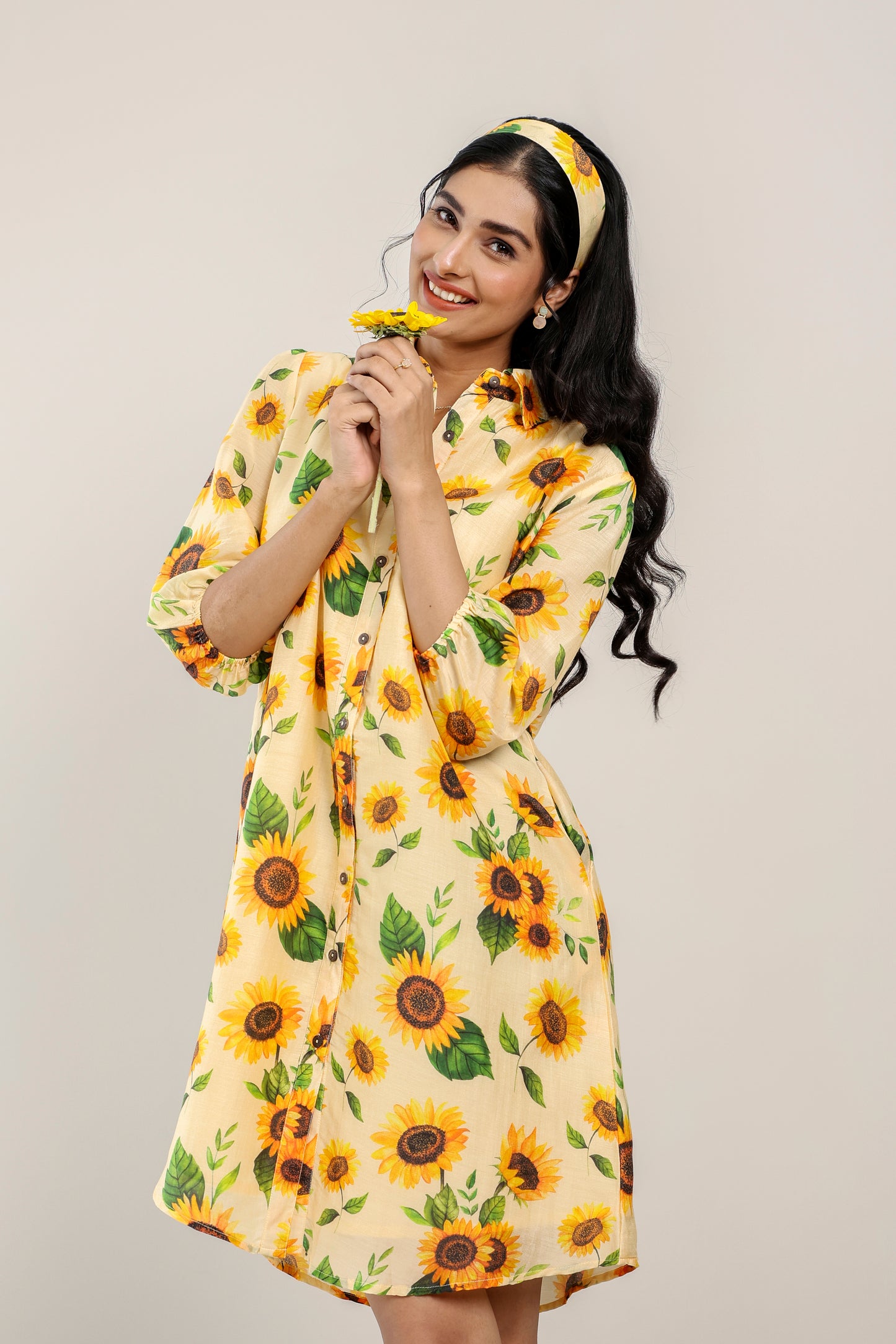 I am a Sunflower Shirt Dress