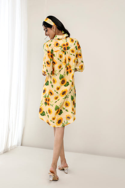 I am a Sunflower Shirt Dress