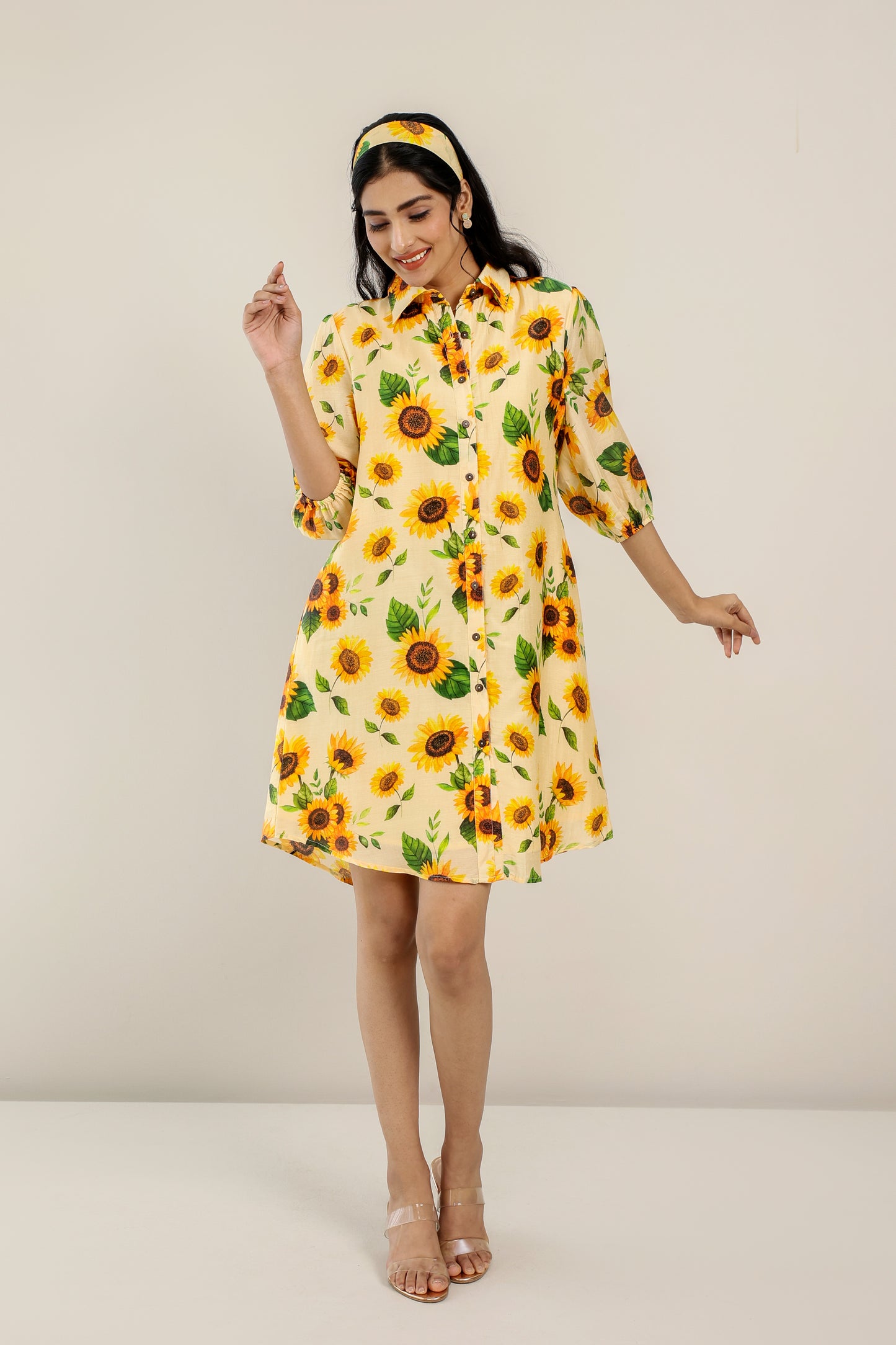 I am a Sunflower Shirt Dress