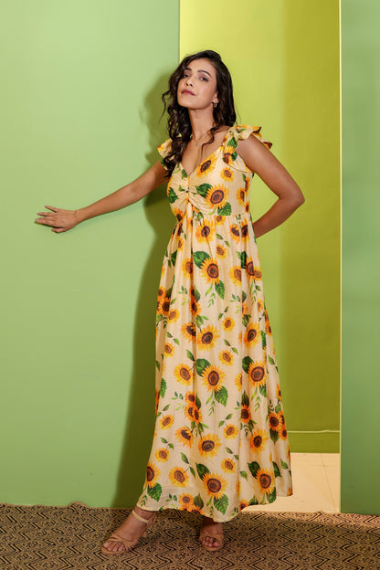 Sunlit Bloom Sweetheart Dress